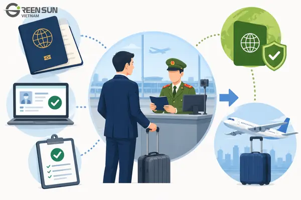 Illustration of essential September business travel to Vietnam, highlighting visa, airport procedures, and holiday planning.