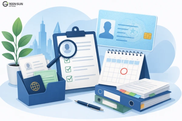 Intro Imgage - Vietnam Residence Card with passport and temporary residence documents